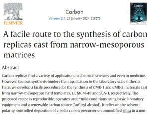 A facile route to the synthesis of carbon replicas cast from narrow-mesoporous matrices