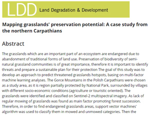Mapping grasslands' preservation potential: A case study from the northern Carpathians