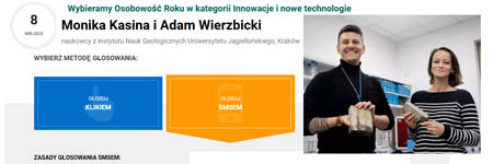 Dr hab. Monika Kasina i Adam Wierzbicki zostali nominowani do prestiżowego tytułu "Osobowość Roku 2025 w kategorii Innowacje i nowe technologie"