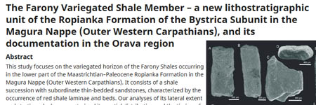 The Farony Variegated Shale Member – a new lithostratigraphic unit of the Ropianka Formation of the Bystrica Subunit in the Magura Nappe (Outer Western Carpathians), and its documentation in the Orava region