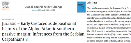 Jurassic - Early Cretaceous depositional history of the Alpine Atlantic southern passive margin : inferences from the Serbian Carpathians